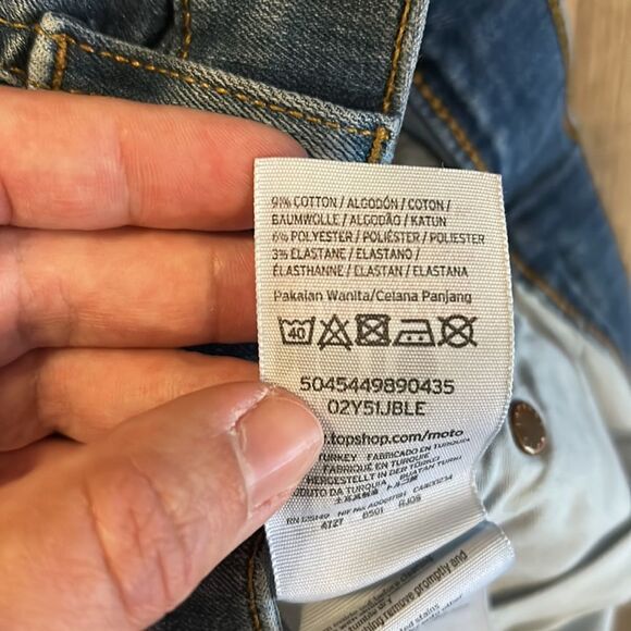 EUC TOPSHOP MOTO JAMIE SUPER DISTRESSED HIGH WAIST SKINNY JEANS SIZE 25 - Picture 6 of 8